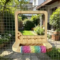 Wear Resistant Wood Bird Training Stand Birds Grinding Perch Holder  Foraging Activity