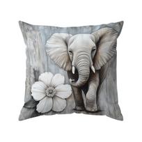 Laukinio Gyvūno Stiliaus Dramblys Ant Sienos Spaudos Pagalvės Užvalkalas 45*45CM Namų Dekoras Pagalvės Užvalkalas Sofai Poliesteris 4PCS gray