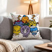 Mr. Men and Little Miss Cushion Cover 4Pcs Decorative Covers Soft Cushion Case for Sofa Couch Decor 40x40 45x45 Pillowcases 4PCS