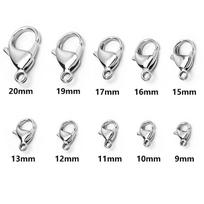 10pcs/Lot Stainless Steel Lobster Clasp Accessories DIY Jewelry Making Necklace Bracelets Anklets Jewelry Findings Connectors 10mm white