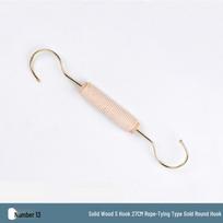 Women's and Children's Clothing Hanger: S Hook, Scarf Holder with Cotton Rope and Wooden Ring Single