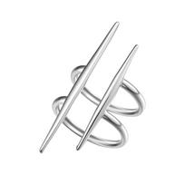 Stainless Steel Water Drop Shaped Large Zircon Rings 18K Silver Color Opening Rings for Women Waterproof Statement Jewelry Gifts