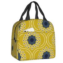 Orla Kiely Bubble Flowers Izoliuotas pietų krepšys moterims, nepraleidžiantis skysčių, skandinaviško stiliaus, terminis šaldymo krepšys, pietų krepšys, paplūdimiui, kempingui, kelionėms 22x20x13cm