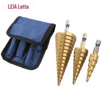 LETA Titanium-Plated Step Drill Bit Set 3-Piece Set