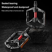 Double DU Bearing Bike Flat Pedals with Reflector Ultralight Bike Pedals Aluminum Alloy Bicycle Platform Pedals for Night Riding China Mainland