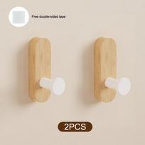 Nordic Style Wood Wall Hooks Self Adhesive Mounted For Hanging Coat Towel Clothes Blanket Hat Backpack Robe Entryway Key Holder_