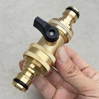 3/4 Brass Ball Valve Quick Connector - EU Thread Bidirectional Flow For Car Wash & Garden Hoses, Leakproof With Rubber Gaskets. B