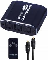 Audio Switch 3X1 Spdif Toslink Przełącznik Rozdzielacz Optyczny Cyfrowy