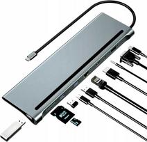 Hub Usb-C 11W1 Hdmi Lan Vga Rj45 Sd Stacja Dokująca Macbook Pro Air M1 M2