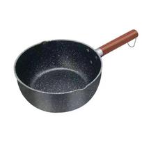 with Lid and Pour Spout Milk Pot Wood Handle Soup Pot Cookware Frying Pan  Baby Food 16cm-No Lid