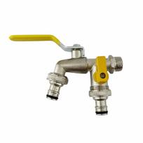 Zinc Zinc Zinc Alloy Double Valve Faucet 90 Degree Valve Dual Outlet Faucet  Washing Machine