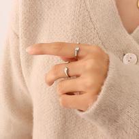 European & American Unique Open Face 18K Gold-Plated Stainless Steel Ring - Versatile, Stylish Design. Size 6
