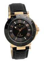 Salvatore Marra Radio Wave Solar Watch SM18112S-PGBK Pink Gold Black Leather Belt Men's