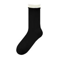 Versatile Cotton Mid-tube Socks Morandi Color Breathable Double Ribbed Socks Comfortable Long Pile Stocking 35-39