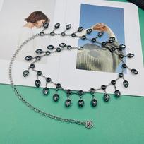 Elegant Water Drop Crystal Belly Chain With Silver Finish For Ladies GrayDropTassel