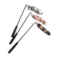 Telescopic Rod Cat Teaser Wand Long Hairy Cat Teasing Stick Funny Interactive Cat Toy  Cat Random Color 1pc