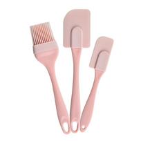 3pcs/set Kitchen Utensils Cooking Supplies Multi Purpose Cake Spatula Silicone Oil Brush Baking Diy Tools Pink