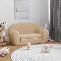 Vidaxl 2-Os. Sofa Dla Dzieci, Rozkładana, Kremowa, Miękki Plusz