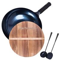 Jin Weide 32cm Zhangqiu Handmade Iron Wok Set