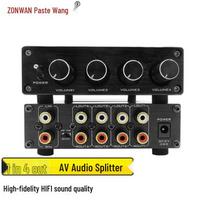 ZONWAN 1-in-4-out AV Audio Splitter