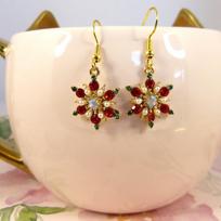 New Elegant Blue Rhinestone Snowflake Drop Earring for Women Fashion Crystal Zircon Dangle Earring Christmas Jewelry Accessories