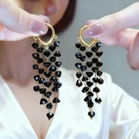 Light Luxury Irregular Crystal Tassel Drop Earrings for Women Temperament Long Dangle Earring Party Daily Wedding Jewelry Gift