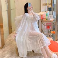 Women's Fairy Princess Cotton Camisole Dress - Sweet Spring/Autumn Two-Piece Homewear L