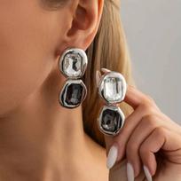 IngeSight.Z Unique Luxury Big Glass Rhinestone Drop Earrings Women 2026 New Creative Irregular Geometric Pendant Earring Jewelry