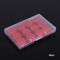 12PCS Silicone Ear Plugs Noise Reduction Sleep Anti Canceling Sound Insulation Earplug Protection Sleeping Reusable Ear Plugs raudona