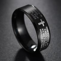 8 mm Religinis Kryžius Jėzus Raštas Krikščioniška Biblijos eilutė Įkvepiantis Tikėjimas Nerūdijančio Plieno Žiedai Moterims Vyrams Papuošalai Dovanos 7