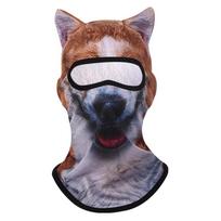 3D Animal Facekini Sunscreen Mask: Funny Outdoor Full Face Protection One Size white