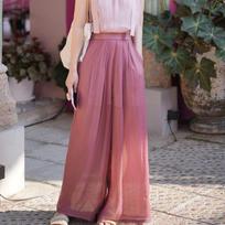 Women's Summer Pink Qipao Dress & Wide-Leg Pants Two-Piece Set Extra Large