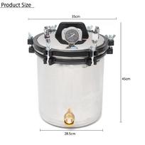 220V 18L Medical Steam Sterilizer Stainless Steel Dual Heating Disinfect Equipment for Lab Stainless Steam Autoclave Sterilizer