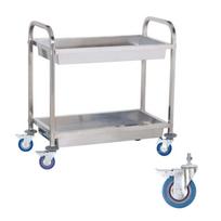 Steel waiter's trolley with 2 shelves and deep shelves