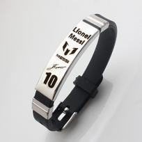 Lionel Messi Cristiano Ronaldo Neymar Football Star Stainless Steel Silicone Bracelet for Men Boy Soccer Accessory Gift 22cm