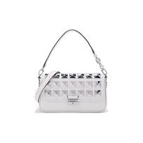 Michael Kors Mk Bradshaw Leather Studded Tote Bag Fashion Casual Shoulder Crossbody Small Women bags White 30H1S2BL0L-OPTIC-WHITE Basic Set (Bag+Dust Bag)