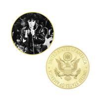 Elvis Presley, amerikiečių roko superžvaigždė, pop dainininkas, paauksuoti/sidabriniai ženkleliai, proginės monetos, kolekcinės dovanos