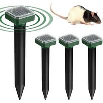 Solar Mole Repellent 4 pieces Solar Mole Repellent, Ultrasonic Mice and Rat Repellent, Ultrasonic Mice Repellent to Repel Moles, Voles and Gophers Gar
