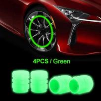 4Pcs Glow-in-the-Dark Tire Valve Caps Fluorescent Light Cover for Motorcycle Bicycle Car Truck Accessories