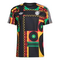 Adidas Originals X Bob Marley Jamaikos Dryžuoti Slim Fit Apvalios Kaklo Trumpomis Rankovėmis Marškinėliai Vyriški Viršutiniai Drabužiai KS2679 M