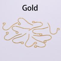 100Pcs 19*18mm Earring Components Hooks Twist  Gold Bronze Ear Hook Clasps Earring Wires Findings For DIY Jewelry Making