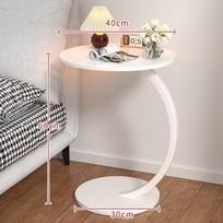 Modern Minimalist Bedside/Side Table: Round Design for Bedroom or Living Room gray