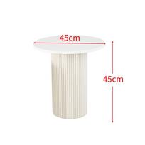 Modernus minimalistinis apvalus sukepinto akmens kavos staliukas - Puikiai tinka mažiems butams ir svetainėms Fully Assembled white