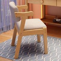 Solid Wood Armchair with Soft Padding and Backrest for Office or Elderly Use