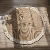 40/60cm Non-slip Woven Carpet Tassel Round Floor Rug Durable Washable Bedroom Dressing Table Mats Prayer Mattress