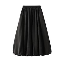 Women's Bubble Skirt Balloon Drop Waist Maxi A Line Elastic High Waisted Puffy Summer Boho Skirt Pleated Ruffle Flowy Balloon Long Skirts for Women One size