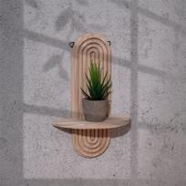 Natural Wood Shelf Wall Decor Wall-mounted Bohemian Style Hanging Shelf Eco-Friendly Rainbow Wall Candle Holder