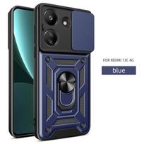 For Xiaomi Poco C65 Case Poco C65 4G Cover Poco C65 Magnetic Ring Holder Armor Phone Case Slide Camera Protect Back Cover Poco C65