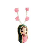 For Rearview Mirror Yarn Bead Statue Mary Car Charm For Christmas Multicolored Resin Figurine Spiritual Blessing
