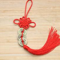 Feng Shui Chinese Knot Pendant Featuring Copper Lucky for Wealth Success and Prosperity Home Office Decoration